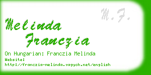 melinda franczia business card